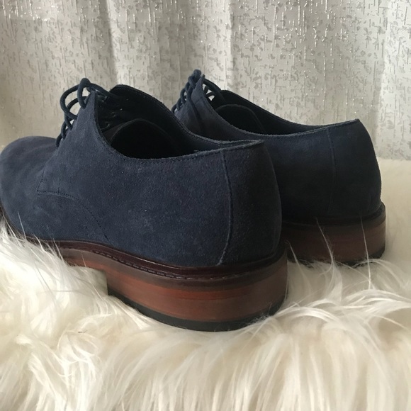 COLE HAAN sz 13 Blue Suede lace up Shoes - Picture 5 of 6
